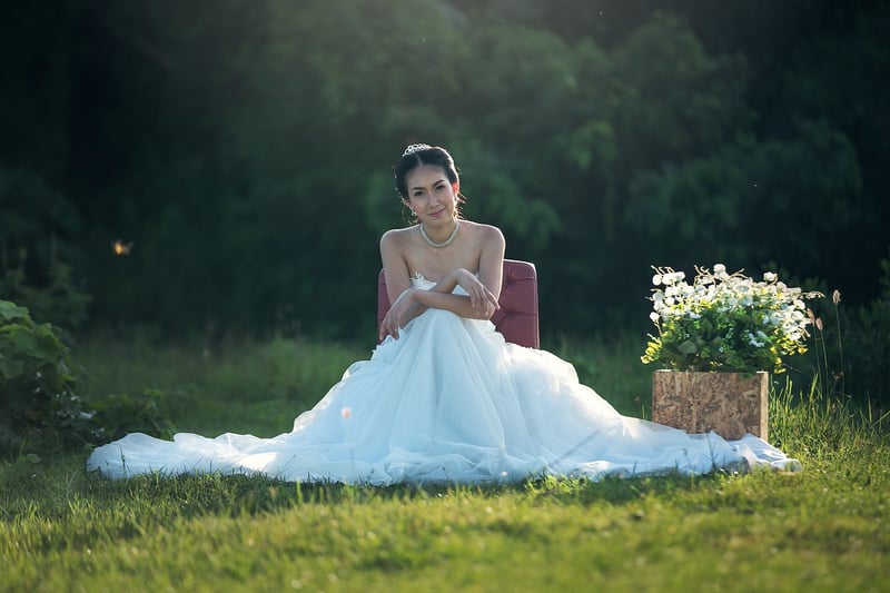 Bride in Elegant Wedding Dress