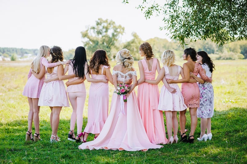 Bridesmaids in Elegant Dresses